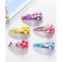 Babyhug Free Size  Snap Clips with Applique Pack of 5 - Multicolor