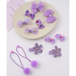 Babyhug Hair Accessories Combo Sets   With Floral Applique Free Size Pack of 6 - Purple