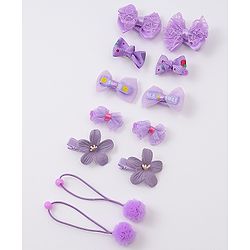 Babyhug Hair Accessories Combo Sets   With Floral Applique Free Size Pack of 6 - Purple