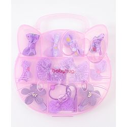 Babyhug Hair Accessories Combo Sets   With Floral Applique Free Size Pack of 6 - Purple