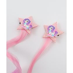 Babyhug Star Applique Hair Clip Extension Pack of 2 - Purple