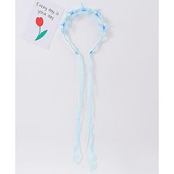 Babyhug Free Size Hair Band With Floral Applique With String - Blue