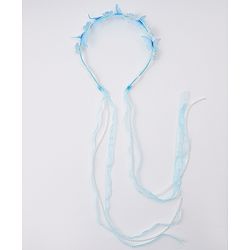 Babyhug Free Size Hair Band With Floral Applique With String - Blue