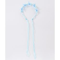 Babyhug Free Size Hair Band With Floral Applique With String - Blue