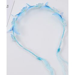 Babyhug Free Size Hair Band With Floral Applique With String - Blue