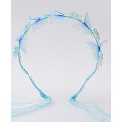 Babyhug Free Size Hair Band With Floral Applique With String - Blue