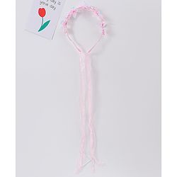 Babyhug Free Size Hair Band With Floral Applique With String - Pink