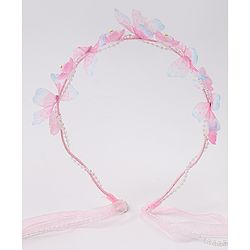 Babyhug Free Size Hair Band With Floral Applique With String - Pink
