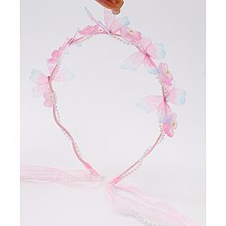 Babyhug Free Size Hair Band With Floral Applique With String - Pink