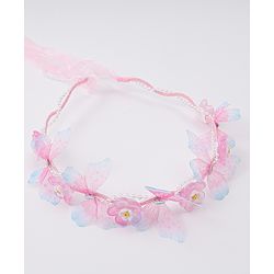 Babyhug Free Size Hair Band With Floral Applique With String - Pink