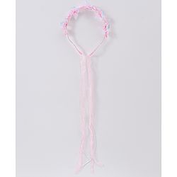 Babyhug Free Size Hair Band With Floral Applique With String - Pink