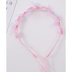 Babyhug Free Size Hair Band With Floral Applique With String - Pink