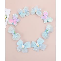 Babyhug Bow, Butterfly and Floral Applique Hair Clips Pack of 8 - Pink