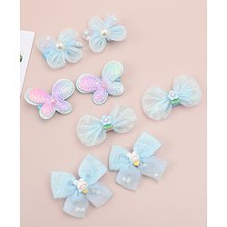 Babyhug Bow, Butterfly and Floral Applique Hair Clips Pack of 8 - Pink