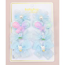 Babyhug Bow, Butterfly and Floral Applique Hair Clips Pack of 8 - Pink