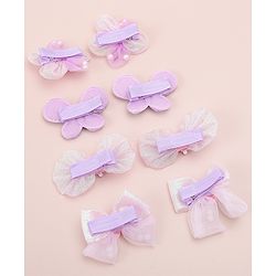 Babyhug Bow, Butterfly and Floral Applique Hair Clips Pack of 8 - Pink