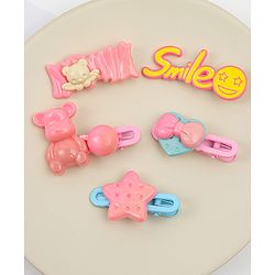 Babyhug Hair Pins And Clips   With Animals And Hearts Applique Free Size Pack of 5 - Purple