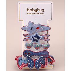 Babyhug Hair Pins And Clips With Butterfly Applique  Free Size Pack of 5 Multicolor