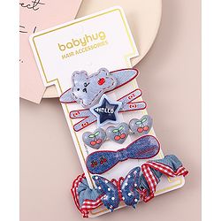Babyhug Hair Pins And Clips With Butterfly Applique  Free Size Pack of 5 Multicolor