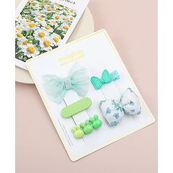 Babyhug Bow Hair Clips Pack of 5 - Green