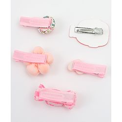 Babyhug Heart, Floral and Candy Applique Hair Clips Pack of 5 - Blue