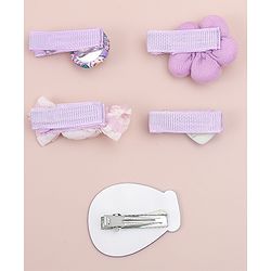 Babyhug Heart, Floral and Candy Applique Hair Clips Pack of 5 - Blue