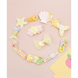 Babyhug Hair Pins And Clips With Character Prints And Floral Applique  Free Size Pack of 12 - Pink