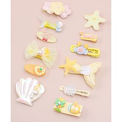 Babyhug Hair Pins And Clips With Character Prints And Floral Applique  Free Size Pack of 12 - Pink