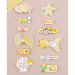 Babyhug Hair Pins And Clips With Character Prints And Floral Applique  Free Size Pack of 12 - Pink