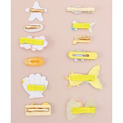 Babyhug Hair Pins And Clips With Character Prints And Floral Applique  Free Size Pack of 12 - Pink