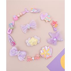 Babyhug Hair Pins And Clips  Free Size Pack of 12 - Purple