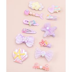 Babyhug Hair Pins And Clips  Free Size Pack of 12 - Purple