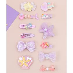 Babyhug Hair Pins And Clips  Free Size Pack of 12 - Purple