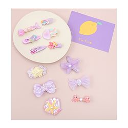 Babyhug Hair Pins And Clips  Free Size Pack of 12 - Purple