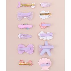 Babyhug Hair Pins And Clips  Free Size Pack of 12 - Purple
