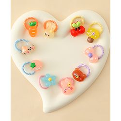 Babyhug Hair Rubber Bands with Animal Applique Pack of 5 Free Size - Multicolor