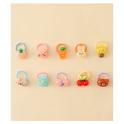 Babyhug Hair Rubber Bands with Animal Applique Pack of 5 Free Size - Multicolor
