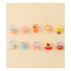 Babyhug Hair Rubber Bands with Animal Applique Pack of 5 Free Size - Multicolor