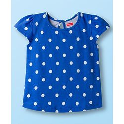 Babyhug 100% Cotton Knit Half Sleeves T-Shirts with Heart & Polka Dot Print Pack of 3 - Navy Blue Red & White