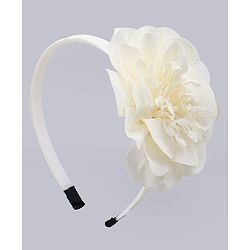 Babyhug Free Size Hair Band With Floral Applique - White