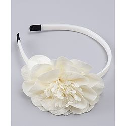 Babyhug Free Size Hair Band With Floral Applique - White