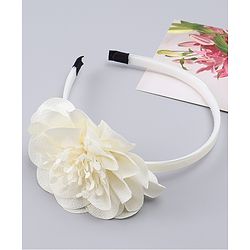 Babyhug Free Size Hair Band With Floral Applique - White