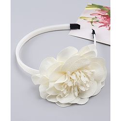 Babyhug Free Size Hair Band With Floral Applique - White