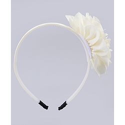 Babyhug Free Size Hair Band With Floral Applique - White