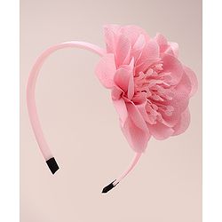 Babyhug Free Size Hair Band With Floral Applique - White