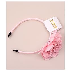 Babyhug Free Size Hair Band With Floral Applique - White