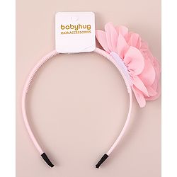 Babyhug Free Size Hair Band With Floral Applique - White