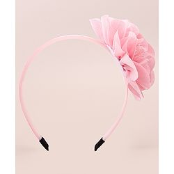 Babyhug Free Size Hair Band With Floral Applique - White