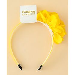 Babyhug Free Size Hair Band With Floral Applique - White
