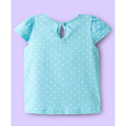 Babyhug 100% Cotton Knit Half Sleeves T-Shirts with Floral & Polka Dot Print Pack of 3 - Light Blue Pink & White
